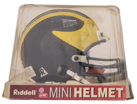 Gerald Ford Signed Michigan Wolverines Mini Helmet (Beckett)